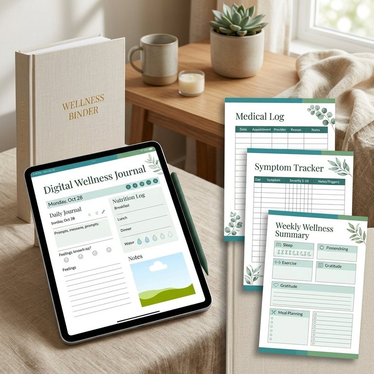 Preview of the Health & Wellness planners and logs